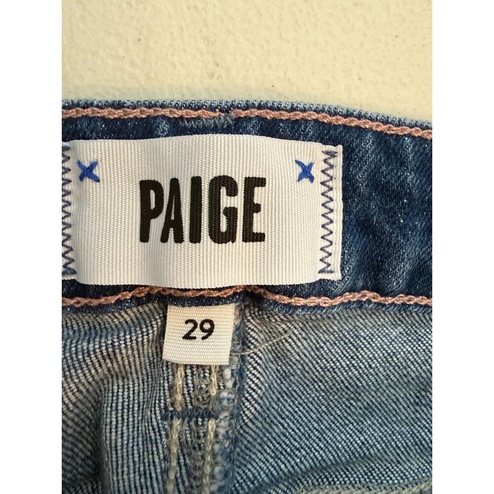 Paige Leenah Ankle High Rise Wide Leg Jeans Womens 29 Blue Denim Casual Hem - Picture 5 of 9